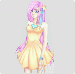 Size: 1280x1258 | Tagged: safe, artist:rinohoyasi, fluttershy, human, humanized, solo