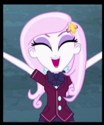 Size: 292x350 | Tagged: safe, derpibooru import, screencap, fleur-de-lis, equestria girls, friendship games, clothes, cropped, crystal prep academy uniform, school uniform, solo