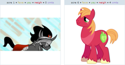 Size: 519x272 | Tagged: safe, derpibooru import, big macintosh, king sombra, earth pony, pony, exploitable meme, facehoof, juxtaposition, juxtaposition win, male, meta, stallion, tan lines