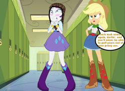 Size: 1024x750 | Tagged: safe, artist:lokirofrorikstead, rarity, equestria girls, abuse, assisted exposure, atomic wedgie, black underwear, blushing, brown underwear, clothes, dialogue, embarrassed, female, frilly underwear, hat, humiliation, leopard print, raribuse, skirt, underwear, vulgar, wedgie