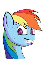 Size: 755x1000 | Tagged: safe, artist:ritorical, derpibooru import, rainbow dash, pegasus, pony, bust, portrait, pretence, solo