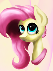 Size: 1200x1600 | Tagged: safe, artist:fiederwolfystain, fluttershy, pegasus, pony, female, mare, pink mane, solo, yellow coat