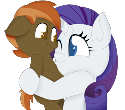 Size: 2989x2648 | Tagged: safe, artist:laserpewpewrblx, button mash, rarity, pony, unicorn, female, hug, male, rarimash, shipping, straight