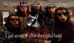 Size: 560x331 | Tagged: safe, derpibooru import, edit, king sombra, pony, unicorn, bruno mars, monkey masks, the lazy song