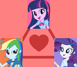 Size: 1474x1289 | Tagged: safe, derpibooru import, rainbow dash, rarity, twilight sparkle, equestria girls, female, lesbian, love triangle, raridash, rarilight, shipping, twidash