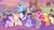 Size: 1920x1080 | Tagged: safe, screencap, applejack, fluttershy, pinkie pie, rainbow dash, rarity, spike, starlight glimmer, twilight sparkle, twilight sparkle (alicorn), alicorn, dragon, earth pony, pegasus, pony, unicorn, the last problem, crown, jewelry, mane seven, mane six, regalia, second coronation dress, winged spike