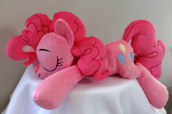 Size: 2862x1896 | Tagged: safe, artist:janellesplushies, pinkie pie, irl, photo, plushie, sleeping, solo