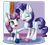 Size: 3048x2736 | Tagged: safe, artist:itresad, rarity, sweetie belle, pony, unicorn, cutie mark, magic, open mouth, sisters, the cmc's cutie marks, yarn