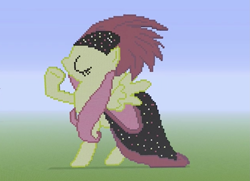 Size: 1489x1080 | Tagged: safe, fluttershy, pegasus, pony, female, mare, minecraft, minecraft pixel art, pixel art