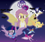 Size: 3087x2823 | Tagged: safe, artist:conikiblasu-fan, derpibooru import, idw, applejack, fluttershy, pinkie pie, rainbow dash, rarity, twilight sparkle, twilight sparkle (alicorn), alicorn, bat, vampire, equestria girls, applebat, bat wings, belt, boots, clothes, compression shorts, denim skirt, dress, equestria girls interpretation, fangs, flutterbat, high heels, leg warmers, legs, mane six, miniskirt, moon, pinkiebat, pleated skirt, ponied up, rainbowbat, raribat, scene interpretation, shoes, shorts, skirt, twibat