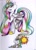 Size: 1434x2004 | Tagged: safe, artist:cutepencilcase, princess celestia, alicorn, pony, magic, solo, sun, telekinesis, traditional art