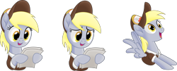 Size: 8674x3493 | Tagged: safe, artist:kopcap94, derpy hooves, pony, best gift ever, absurd resolution, paper, simple background, solo, transparent background, vector
