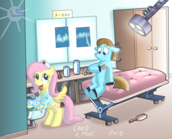 Size: 3278x2662 | Tagged: safe, artist:lars99, fluttershy, oc, pegasus, pony, surgery, washing, x-ray, x-ray picture