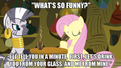 Size: 1280x720 | Tagged: safe, fluttershy, zecora, pegasus, pony, zebra, magic duel, caption, female, image macro, impact font, mare, meme, movie reference, the princess bride, vizzini