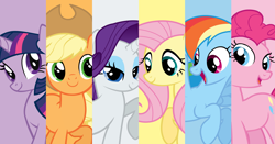 Size: 6848x3600 | Tagged: safe, artist:skybreeze-mastermc, derpibooru import, applejack, fluttershy, pinkie pie, rainbow dash, rarity, twilight sparkle, earth pony, pegasus, pony, unicorn, mane six, wallpaper