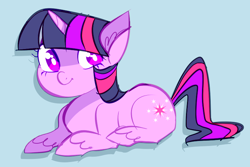 Size: 750x500 | Tagged: safe, artist:tearzah, derpibooru import, twilight sparkle, fulfilled cutie mark, prone, solo, unshorn fetlocks