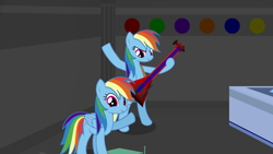 Size: 1920x1080 | Tagged: safe, artist:setup1337, derpibooru import, rainbow dash, pegasus, pony, guitar, notes from magic, rock