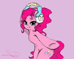 Size: 1600x1280 | Tagged: safe, artist:sverre93, pinkie pie, pony, bipedal, dancing, headphones, solo