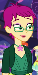 Size: 363x704 | Tagged: safe, screencap, derpy hooves, better together, equestria girls, twilight under the stars, background human, cropped, female, glasses, grassy knoll (character)