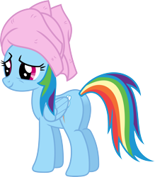 Size: 3128x3572 | Tagged: safe, artist:porygon2z, derpibooru import, rainbow dash, pegasus, pony, cute, plot, simple background, smiling, solo, towel, transparent background, vector