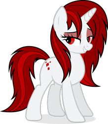 Size: 4383x5000 | Tagged: safe, edit, rarity, oc, oc:red glamour, pony, unicorn, absurd resolution, bedroom eyes, eyeshadow, makeup, mane swap, new cutie mark, recolor, sexy