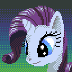 Size: 512x512 | Tagged: safe, artist:phat_guy, rarity, pony, unicorn, aseprite, bust, female, mare, pixel art, portrait, smiling, solo