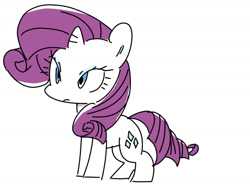 Size: 1280x957 | Tagged: safe, artist:30clock, rarity, pony, unicorn, simple background, sketch, solo, white background