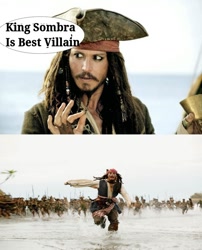 Size: 646x800 | Tagged: safe, derpibooru import, king sombra, pony, unicorn, exploitable meme, forced meme, jack sparrow, meme, pirates of the caribbean, unpopular opinion sparrow