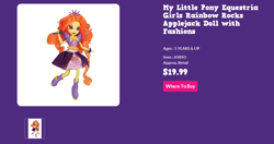 Size: 1070x563 | Tagged: safe, adagio dazzle, applejack, equestria girls, rainbow rocks, hasbro, you had one job