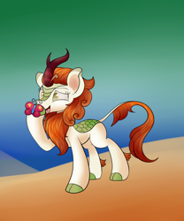 Size: 1500x1800 | Tagged: safe, artist:huffy26, autumn blaze, butterfly, kirin, pony, atg 2020, awwtumn blaze, cute, female, newbie artist training grounds, solo