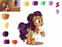 Size: 1280x960 | Tagged: safe, artist:cherryblossom103, screencap, rarity, saffron masala, pony, unicorn, spice up your life, color palette, kurta, the tasty treat