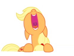 Size: 1024x768 | Tagged: safe, applejack, earth pony, pony, bird-spirit, happy, nose in the air, open mouth, simple background, solo, uvula, vector, white background