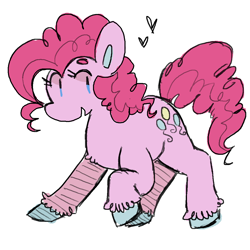 Size: 1000x1000 | Tagged: safe, artist:witchette, pinkie pie, earth pony, pony, heart, solo, unshorn fetlocks