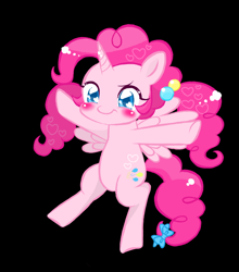 Size: 704x800 | Tagged: safe, artist:sea contact, pinkie pie, alicorn, pony, alicornified, pinkiecorn, pixiv, race swap, solo, xk-class end-of-the-world scenario