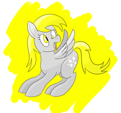 Size: 1219x1133 | Tagged: safe, artist:notadeliciouspotato, derpy hooves, pegasus, pony, cute, female, mare, open mouth, simple background, smiling, solo