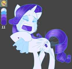 Size: 1302x1249 | Tagged: safe, artist:itsnotdaijoubu, rarity, pony, unicorn, crying, emoji, limited palette, solo