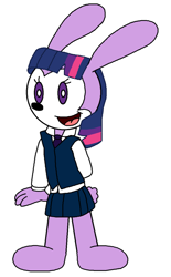 Size: 600x969 | Tagged: safe, artist:ozzyguy, derpibooru import, twilight sparkle, rabbit, bunnified, bunny sparkle, oswald the lucky rabbit, solo, species swap, style emulation