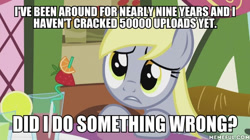 Size: 600x337 | Tagged: safe, edit, edited screencap, screencap, derpy hooves, slice of life (episode), caption, image macro, impact font, text