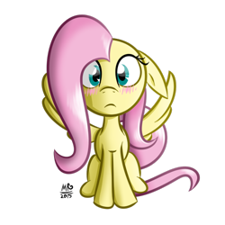 Size: 600x600 | Tagged: safe, artist:flamethegamer, fluttershy, pegasus, pony, blushing, simple background, solo, transparent background