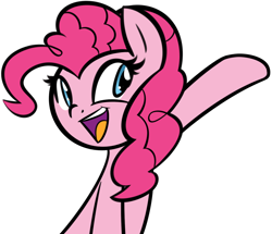 Size: 1280x1101 | Tagged: safe, artist:furrgroup, pinkie pie, earth pony, pony, cute, diapinkes, female, mare, open mouth, simple background, smiling, solo, waving, white background