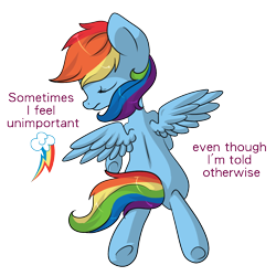 Size: 1000x1000 | Tagged: safe, artist:rue-willings, derpibooru import, part of a set, rainbow dash, pegasus, pony, missing cutie mark, solo, text