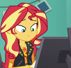 Size: 950x900 | Tagged: safe, screencap, sunset shimmer, better together, equestria girls, forgotten friendship, cropped, geode of empathy, magical geodes, solo