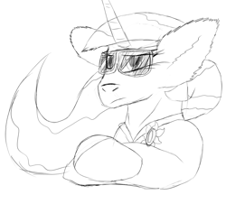 Size: 1280x1159 | Tagged: safe, artist:firefanatic, princess celestia, alicorn, pony, female, rough sketch, sunglasses