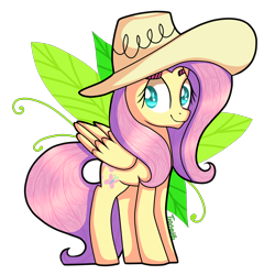 Size: 4500x4500 | Tagged: safe, artist:jandi-seal, fluttershy, pegasus, pony, absurd resolution, eyebrows, hat, simple background, solo, transparent background