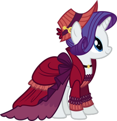 Size: 8638x9000 | Tagged: safe, artist:korsoo, merry, rarity, pony, unicorn, a hearth's warming tail, .svg available, absurd resolution, clothes, dress, hat, inkscape, simple background, solo, transparent background, vector