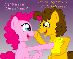 Size: 800x650 | Tagged: safe, artist:crazynutbob, cheese sandwich, pinkie pie, earth pony, pony, boop, cheesepie, cute, female, male, meme, poking, shipping, silly, straight