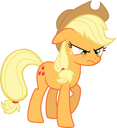 Size: 1574x1718 | Tagged: safe, artist:cheezedoodle96, applejack, earth pony, pony, simple ways, .svg available, angry, female, frown, inkscape, mare, ponyscape, simple background, solo, svg, transparent background, unamused, vector, vector trace