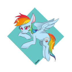 Size: 600x600 | Tagged: safe, artist:dilandau203, derpibooru import, rainbow dash, pegasus, pony, abstract background, female, mare, solo