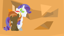 Size: 1920x1080 | Tagged: safe, artist:msnoor20031, button mash, rarity, pony, unicorn, female, male, minimalist, rarimash, shipping, straight, wallpaper