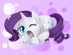 Size: 2350x1800 | Tagged: safe, artist:midnightpremiere, rarity, pony, unicorn, cute, female, mare, one eye closed, raribetes, shiny, simple background, solo, yawn